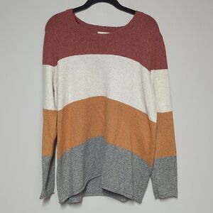Pinque Striped Color Block Sweater